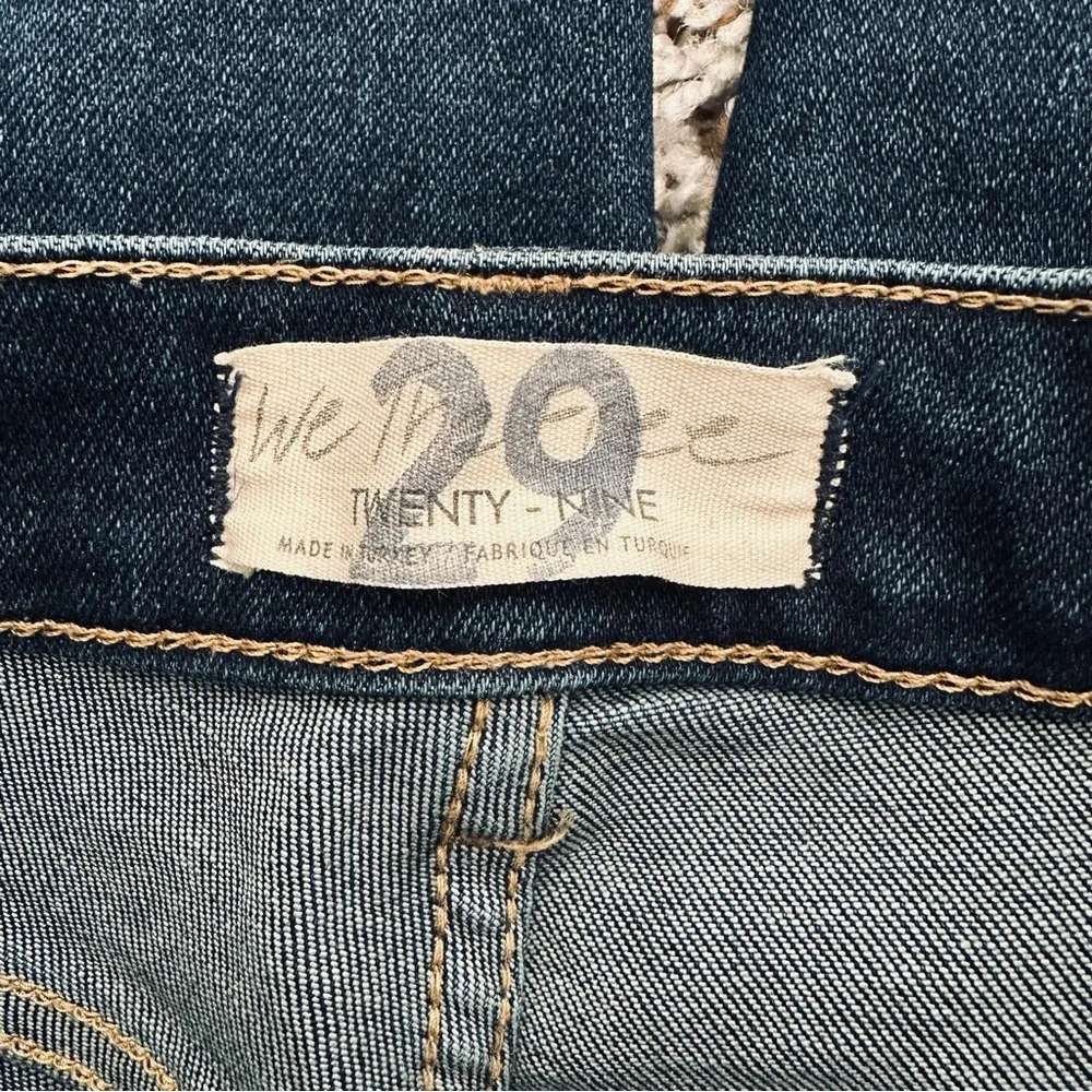 Free People We The Free Dark Blue High Rise Raw Hem Skinny Jeans - Picture 5 of 8